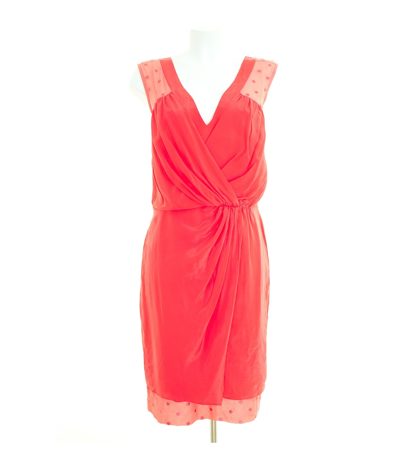 Paul Smith Damen Kleid Cocktailkleid Korallenrot Gr. DE 40 Seide