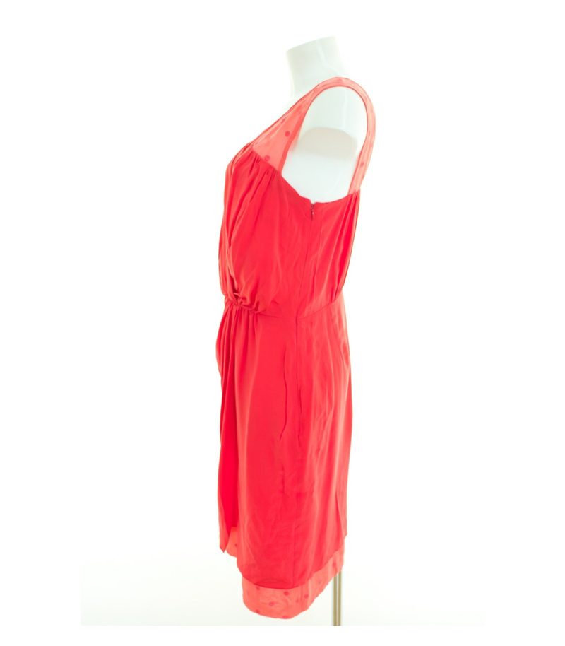 Paul Smith Damen Kleid Cocktailkleid Korallenrot Gr. DE 40 Seide – Foto 2
