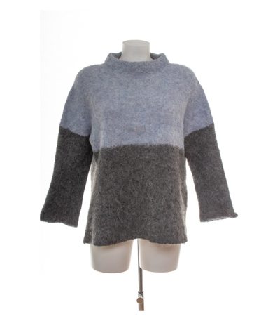 Poetry Damen Pullover Gr. L V904 Grau Alpakafilz Colour-Blocking