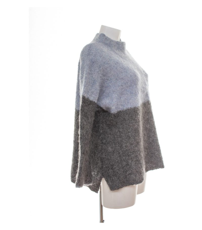 Poetry Damen Pullover Gr. L V904 Grau Alpakafilz Colour-Blocking – Foto 2