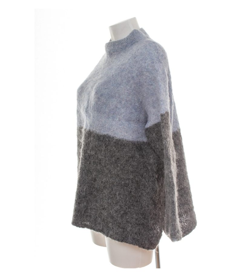 Poetry Damen Pullover Gr. L V904 Grau Alpakafilz Colour-Blocking – Foto 3