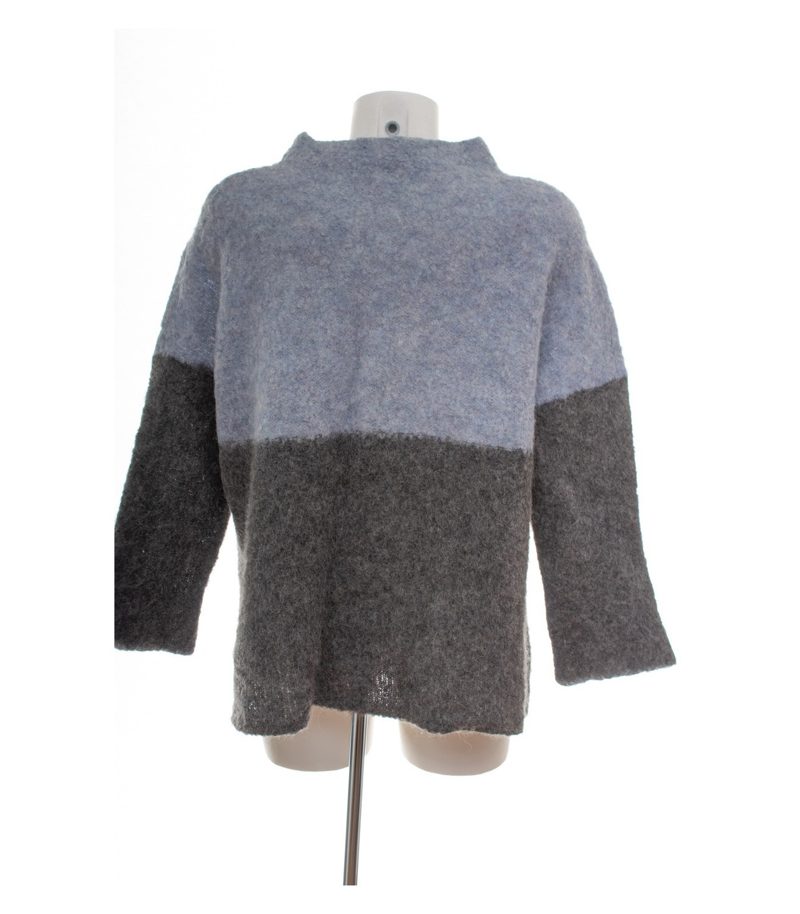 Poetry Damen Pullover Gr. L V904 Grau Alpakafilz Colour-Blocking – Foto 4