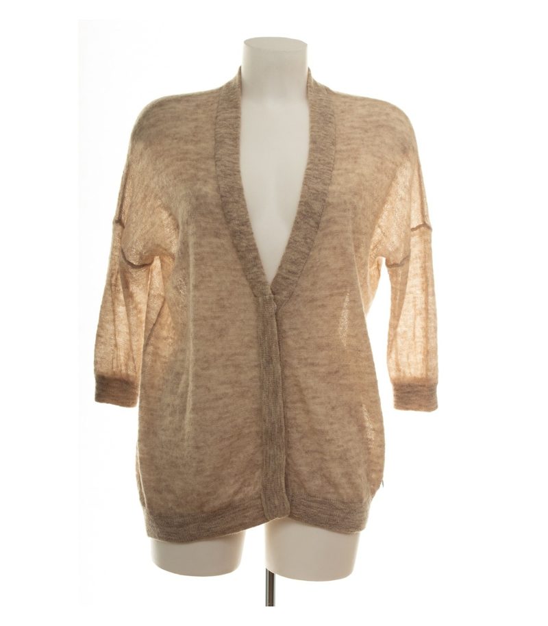 Campus Damen Strickjacke Gr. S Beige V-Ausschnitt Wollmix – Foto 1