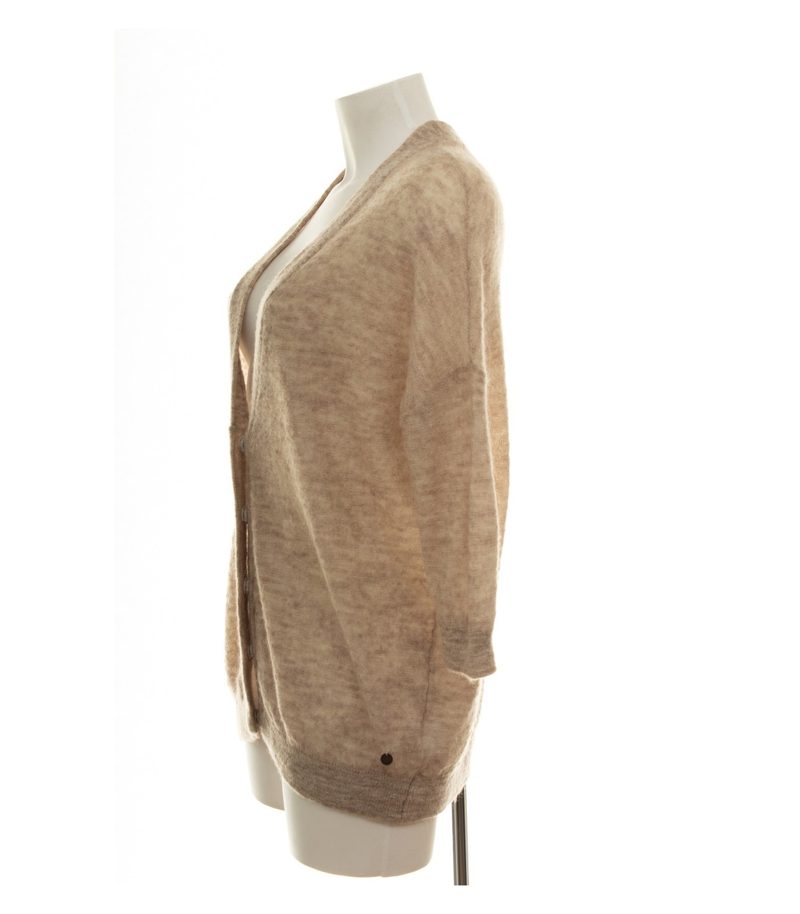 Campus Damen Strickjacke Gr. S Beige V-Ausschnitt Wollmix – Foto 3