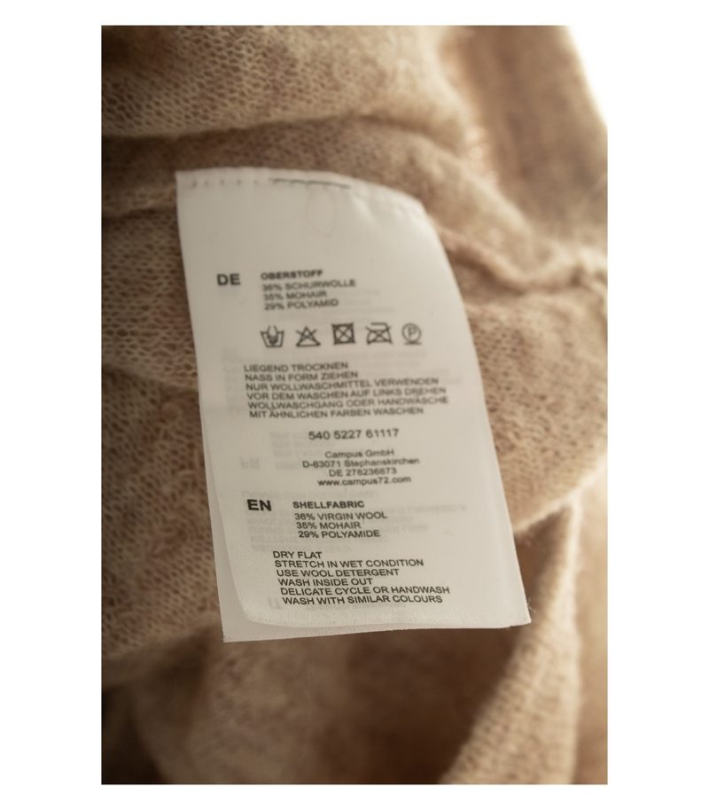 Campus Damen Strickjacke Gr. S Beige V-Ausschnitt Wollmix – Foto 7