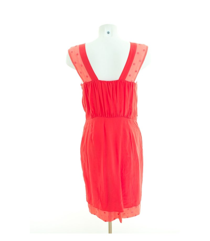 Paul Smith Damen Kleid Cocktailkleid Korallenrot Gr. DE 40 Seide – Foto 4