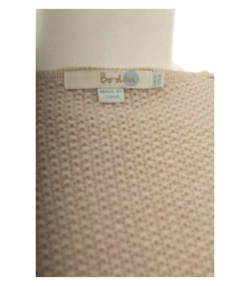 Boden Damen Strickjacke Gr. 40 (UK 12) Beige Strukturstrick Wollmix – Foto 5