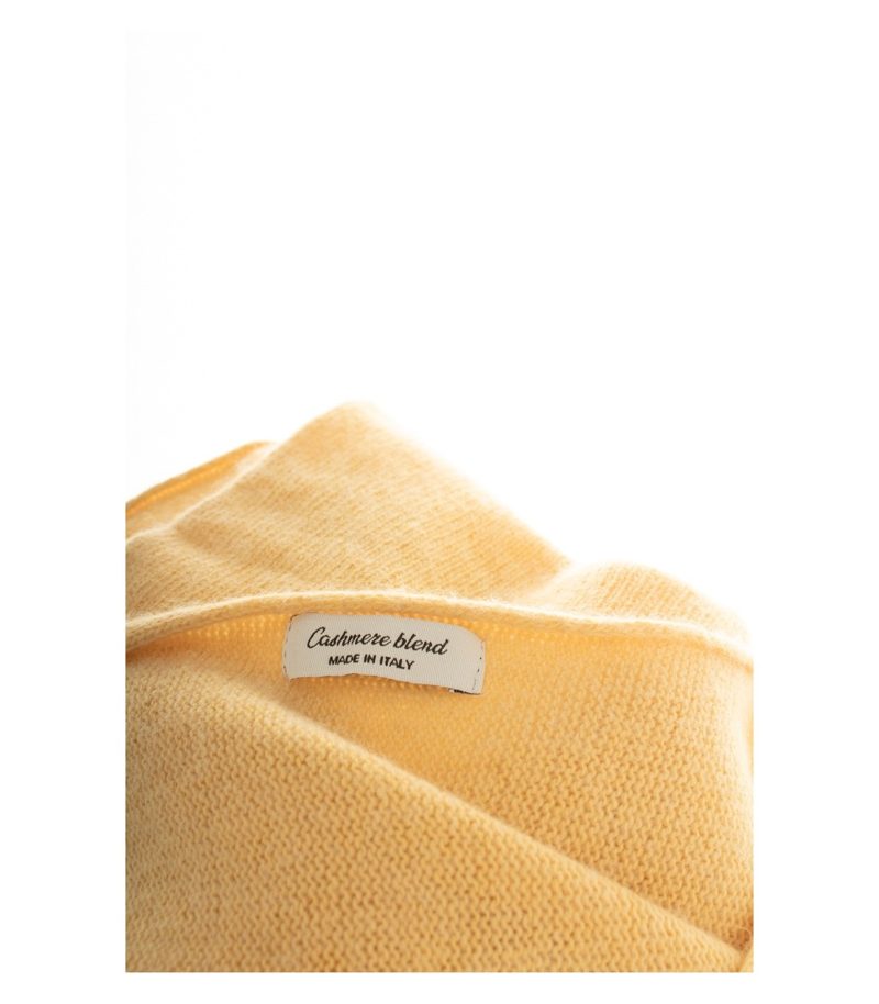 Markenlos Damen Pullover Strick ca. Gr. 38 Kaschmirmix Gelb Fledermausärmel – Foto 5