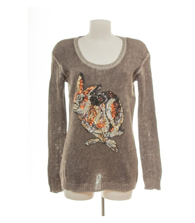 Princess Goes Hollywood Damen Pullover Gr. 36 Braun Wollmix Pailletten – Foto 1
