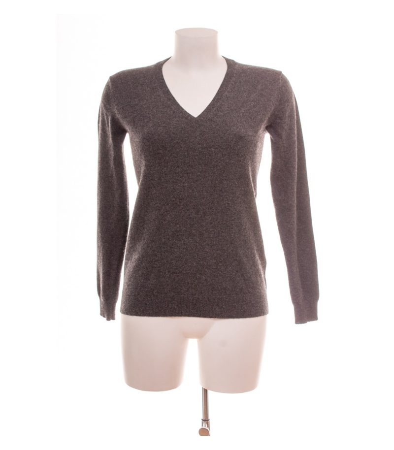 Dee Ocleppo Damen Pullover Gr. S Grau V-Ausschnitt Kaschmir – Foto 1