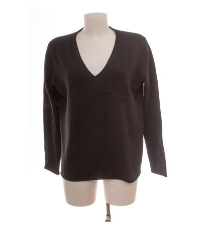 me & lou Damen Pullover Strickpullover Gr. L Kaschmir Schwarz V-Ausschnitt