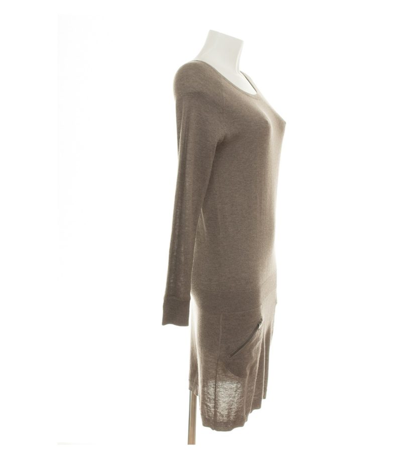 Massimo Dutti Damen Kleid Gr. M Graubraun Strickkleid Wollmix – Foto 2