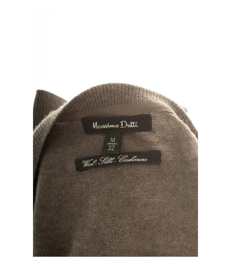 Massimo Dutti Damen Kleid Gr. M Graubraun Strickkleid Wollmix – Foto 6