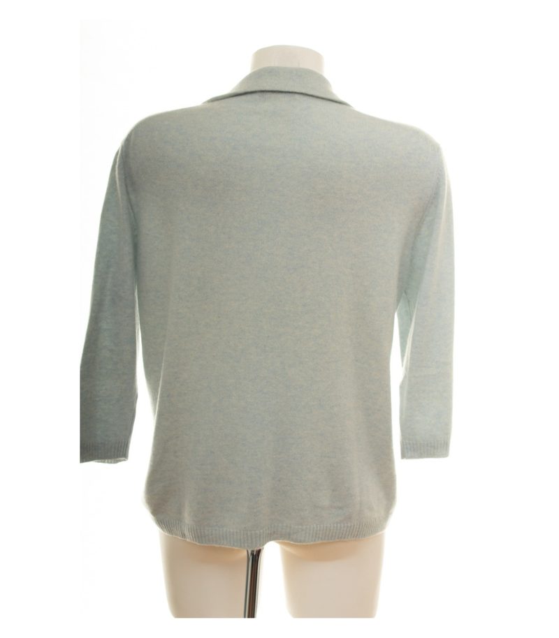 JoeTaft Damen Pullover Gr. 44 Hellblau Polokragen Kaschmir Meliert – Foto 4