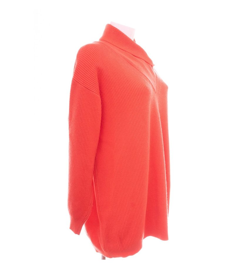 ESCADA Damen Pullover Gr. 42 Margaretha Ley Orange Schalkragen Wolle – Foto 2