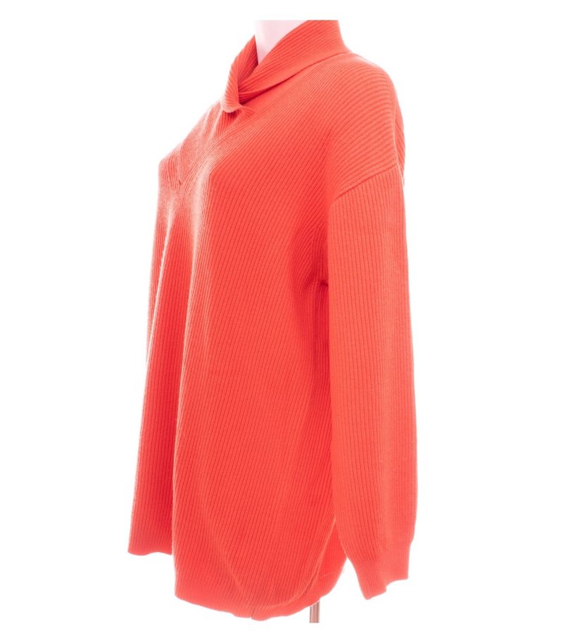 ESCADA Damen Pullover Gr. 42 Margaretha Ley Orange Schalkragen Wolle – Foto 3