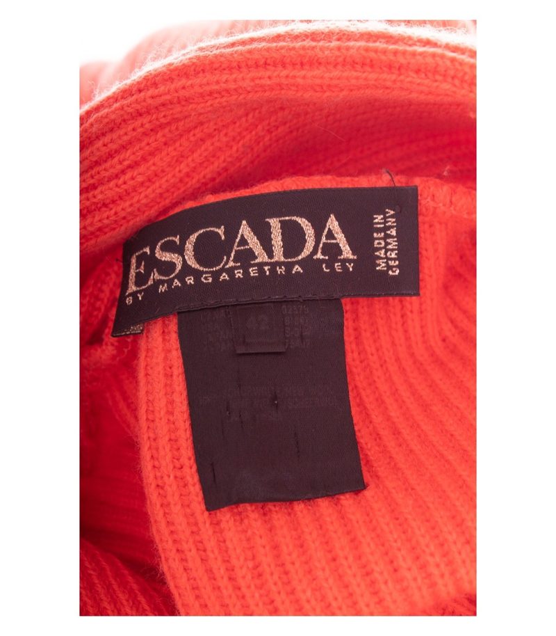 ESCADA Damen Pullover Gr. 42 Margaretha Ley Orange Schalkragen Wolle – Foto 8