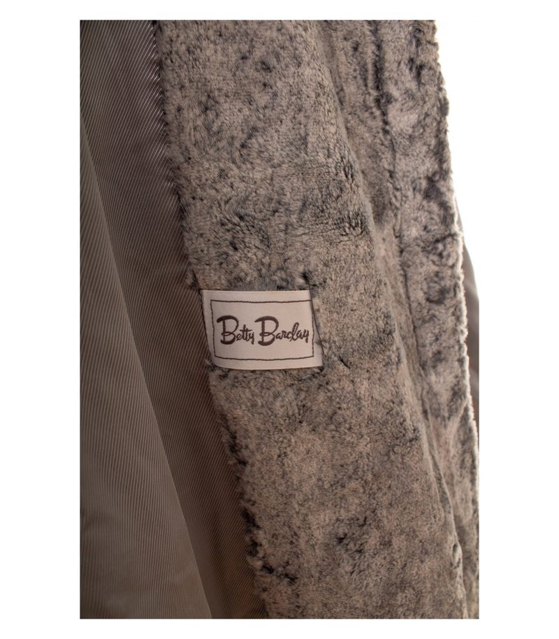 Betty Barclay Damen Mantel Oversize Gr. 40 Wollmix Grau Kunstpelzkragen – Foto 9