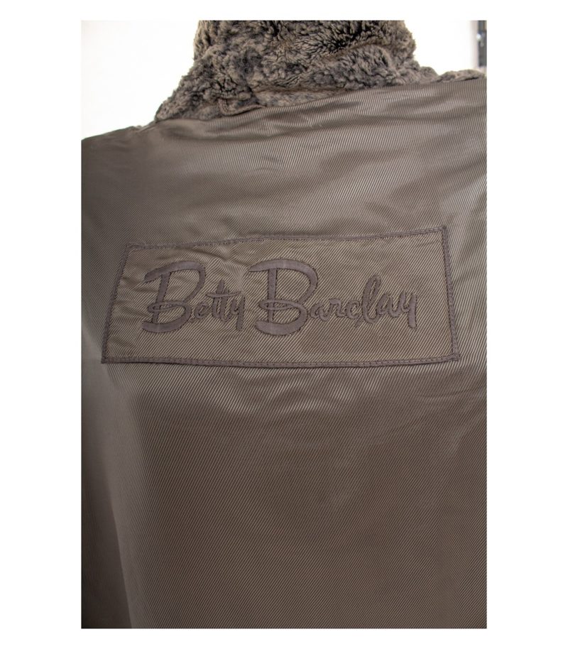 Betty Barclay Damen Mantel Oversize Gr. 40 Wollmix Grau Kunstpelzkragen – Foto 10
