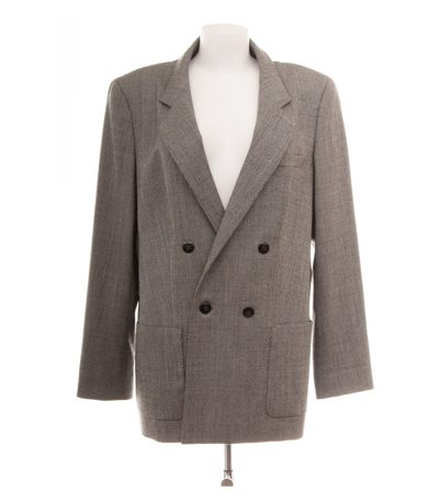 ESCADA Damen Blazer Gr. 44 Grau Zweireiher Wollmix Meliert