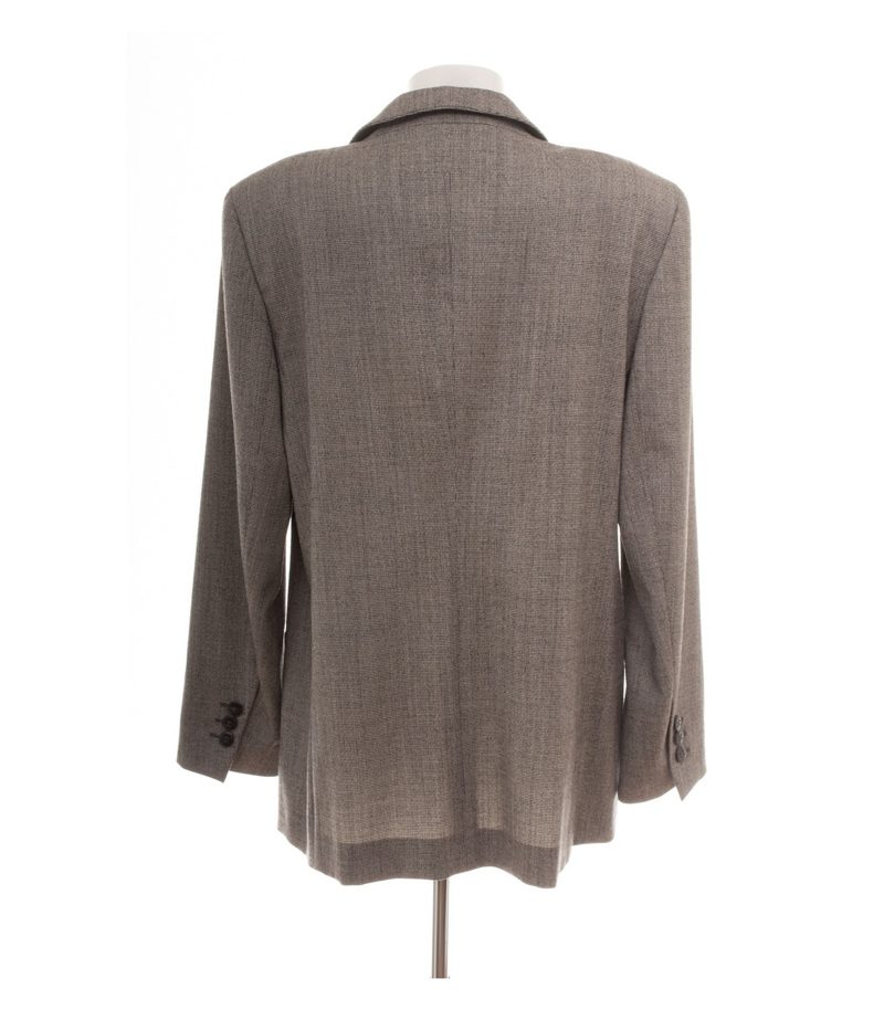 ESCADA Damen Blazer Gr. 44 Grau Zweireiher Wollmix Meliert – Foto 4