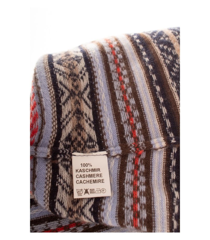 Markenlos Damen Pullover Gr. 36/38 Mehrfarbig V-Ausschnitt Kaschmir Fair Isle – Foto 5