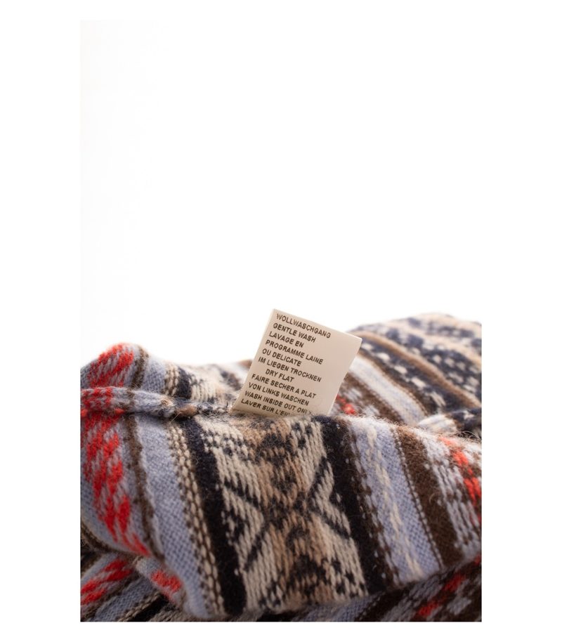 Markenlos Damen Pullover Gr. 36/38 Mehrfarbig V-Ausschnitt Kaschmir Fair Isle – Foto 6