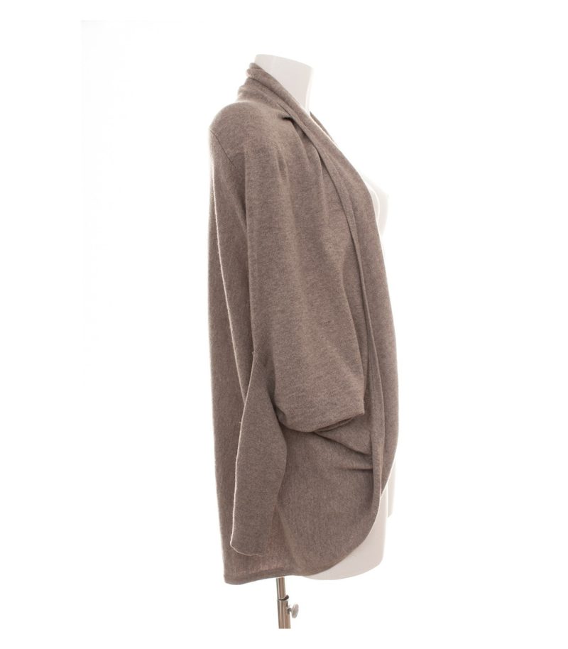 for friends only Damen Strickjacke Gr. M/L Hellbraun Cardigan Offen Wollmix – Foto 2