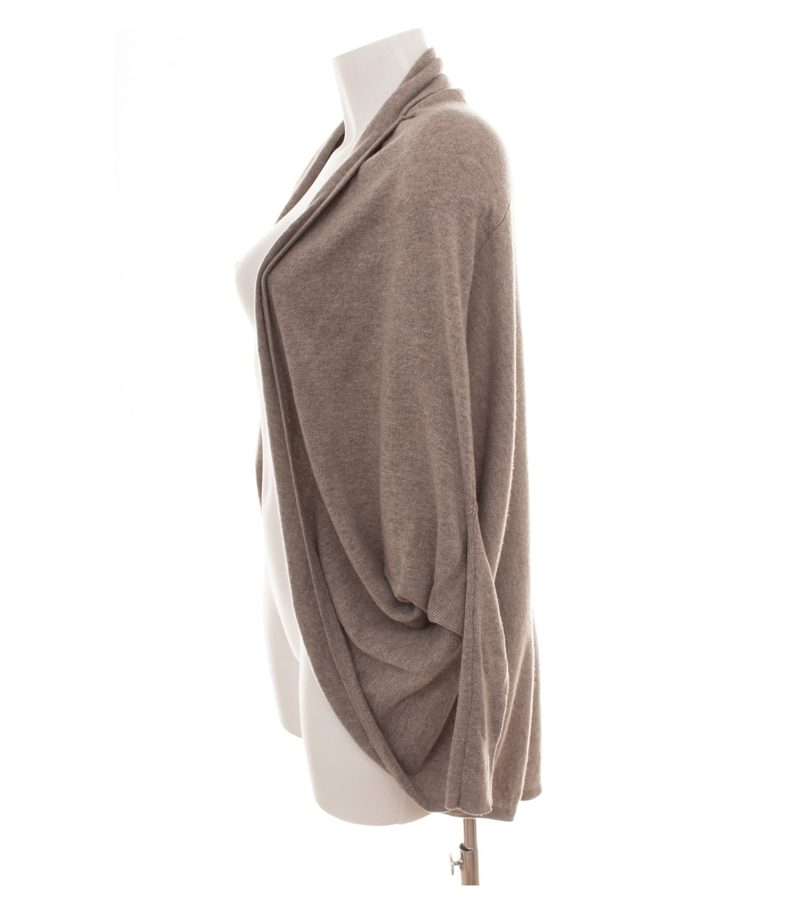 for friends only Damen Strickjacke Gr. M/L Hellbraun Cardigan Offen Wollmix – Foto 3