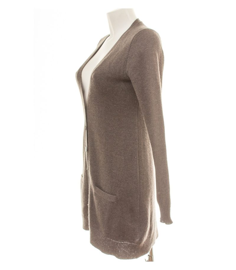 Lawrence Grey Damen Strickjacke Longcardigan Gr. L Kaschmir Braun V-Ausschnitt – Foto 3