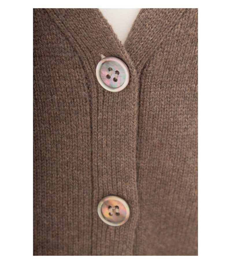 Lawrence Grey Damen Strickjacke Longcardigan Gr. L Kaschmir Braun V-Ausschnitt – Foto 5