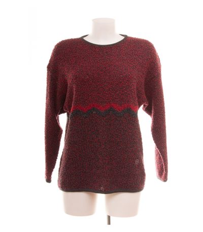 Etienne Aigner Damen Pullover Strickpullover Gr. 40 Wollmix Rot Rundhals