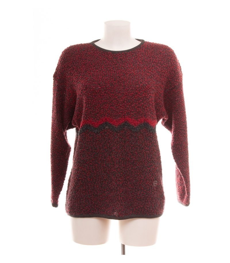 Etienne Aigner Damen Pullover Strickpullover Gr. 40 Wollmix Rot Rundhals – Foto 1