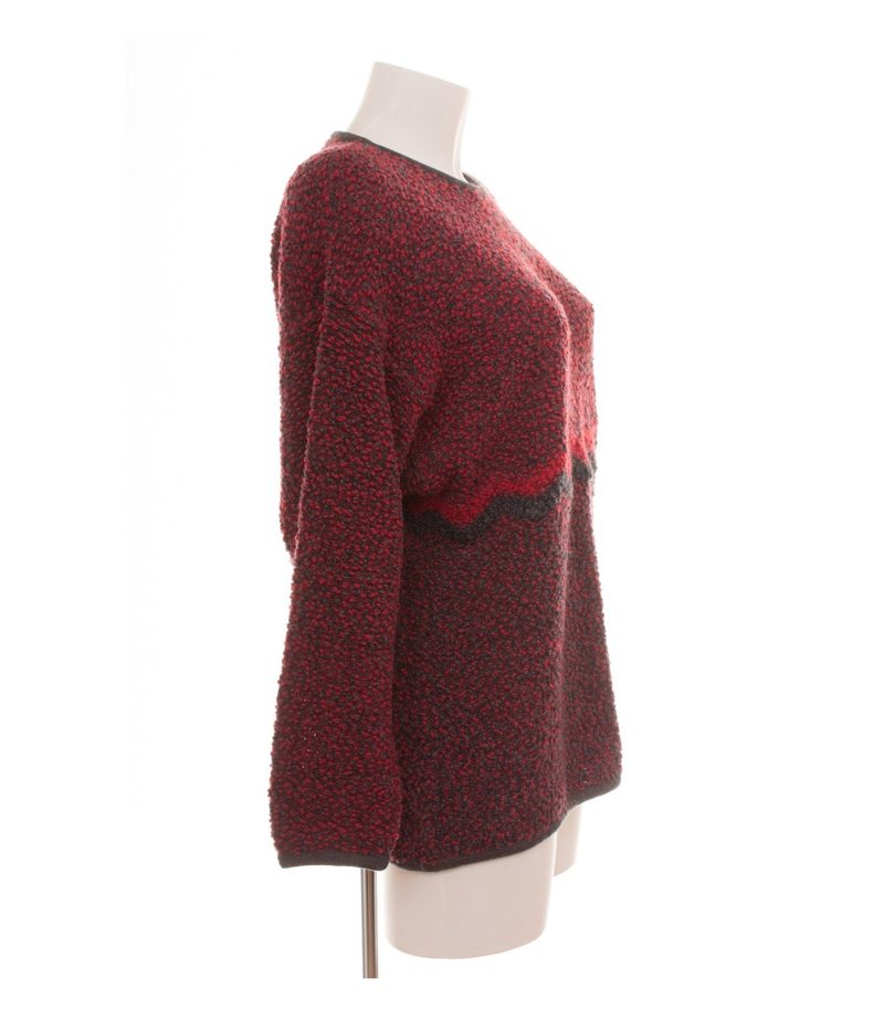 Etienne Aigner Damen Pullover Strickpullover Gr. 40 Wollmix Rot Rundhals – Foto 2
