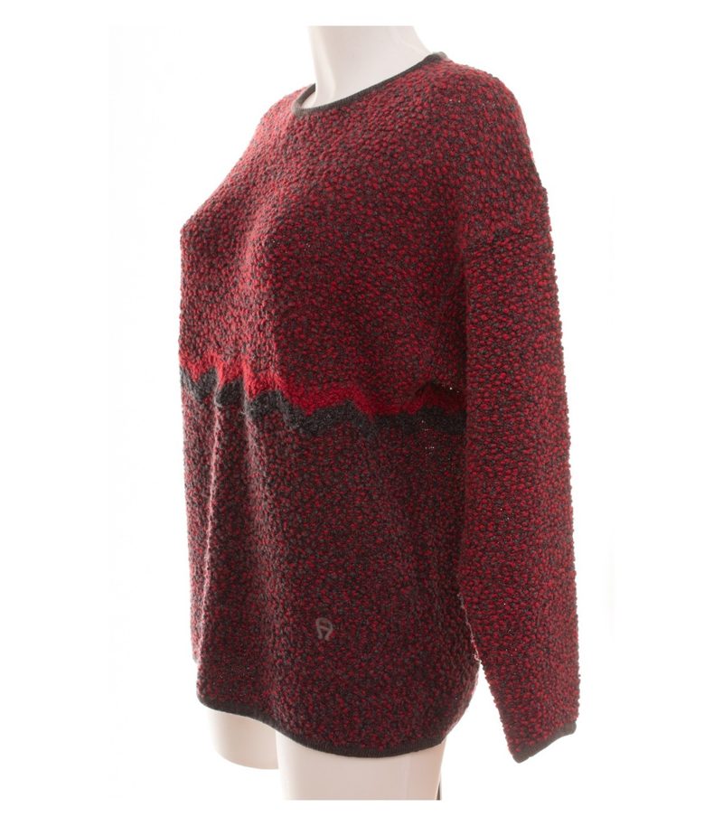 Etienne Aigner Damen Pullover Strickpullover Gr. 40 Wollmix Rot Rundhals – Foto 3