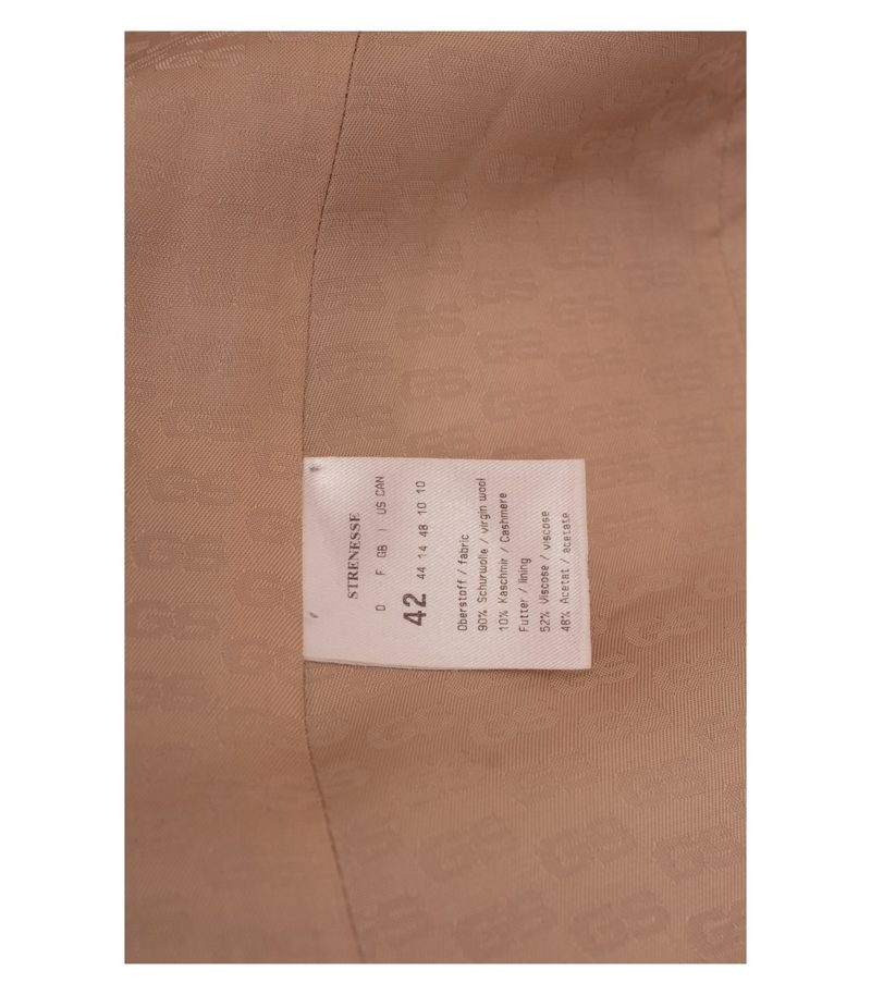 Strenesse Damen Mantel Gr. 42 Braun Zweireiher Wolle – Foto 8