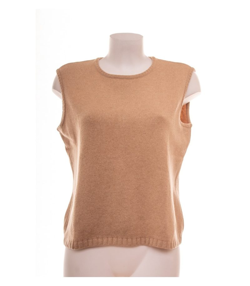 ESCADA Damen Pullunder Gr. 40 Beige Ärmellos Wollmix – Foto 1