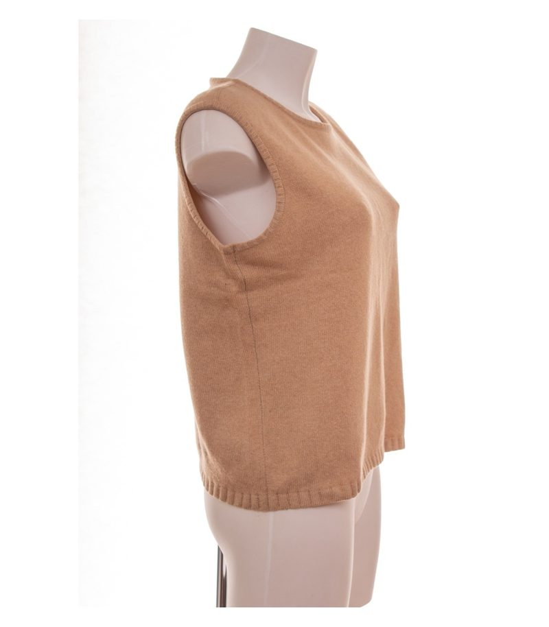 ESCADA Damen Pullunder Gr. 40 Beige Ärmellos Wollmix – Foto 2