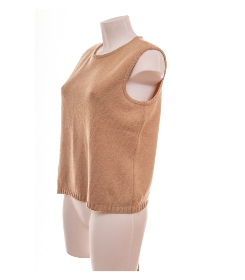 ESCADA Damen Pullunder Gr. 40 Beige Ärmellos Wollmix – Foto 3