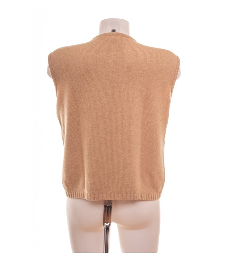 ESCADA Damen Pullunder Gr. 40 Beige Ärmellos Wollmix – Foto 4