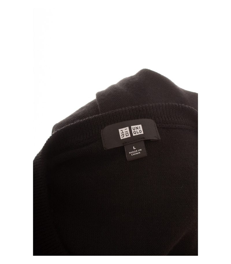Uniqlo Herren Pullover Strickpullover Gr. L Wolle Schwarz Rundhalsausschnitt – Foto 5