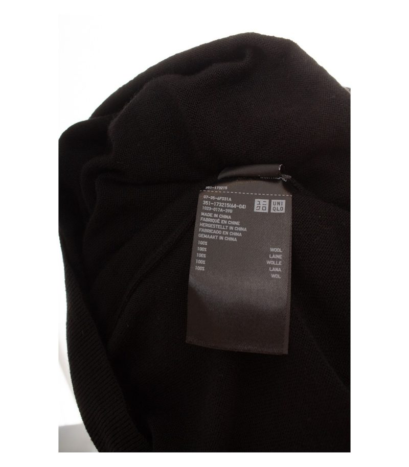 Uniqlo Herren Pullover Strickpullover Gr. L Wolle Schwarz Rundhalsausschnitt – Foto 7