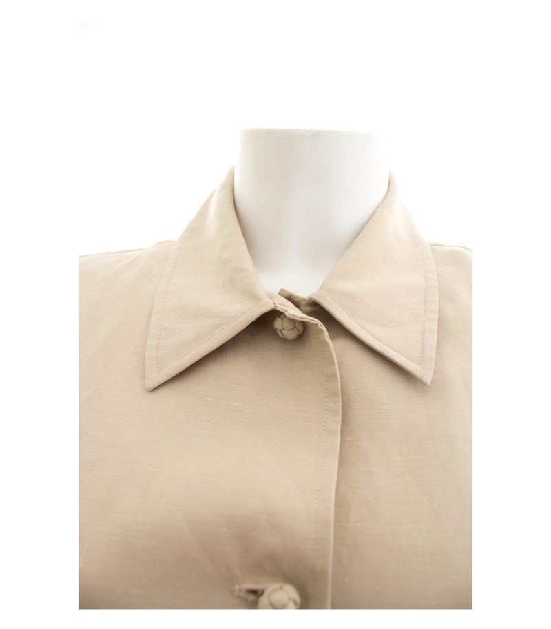 Eddie Bauer Damen Sommerjacke Gr. S Taupe Seide Leinen – Foto 2