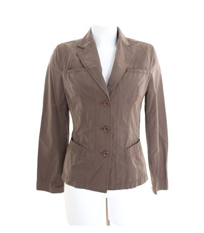 MARCO PECCI Damen Blazer Casual Gr. DE 38 Pastellbraun Baumwolle