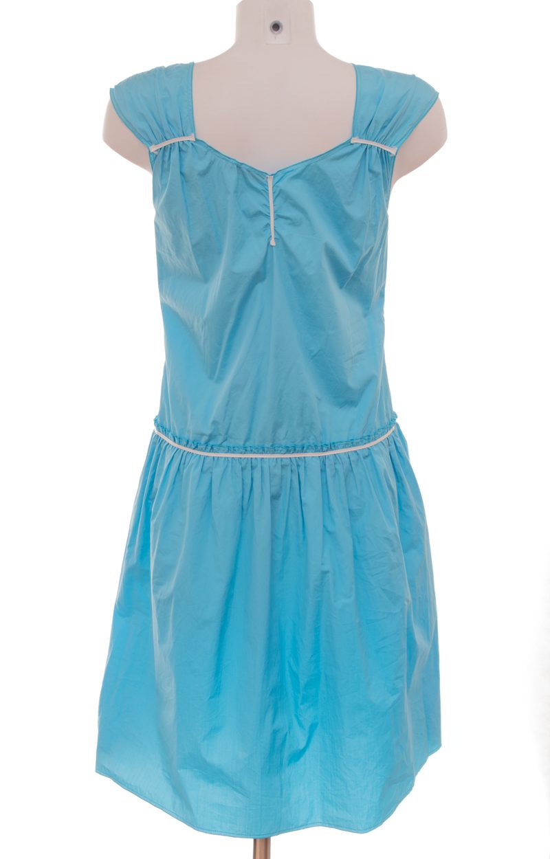 Jil Sander Damen Kleid Gr. 40 Blau Baumwolle – Foto 4