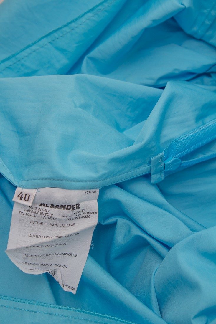 Jil Sander Damen Kleid Gr. 40 Blau Baumwolle – Foto 8