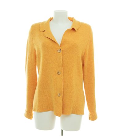 Georg Maier Damen Jacke Gr. 40 Gelb Wolle Strickjacke