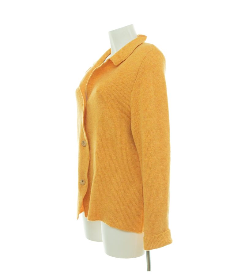 Georg Maier Damen Jacke Gr. 40 Gelb Wolle Strickjacke – Foto 2