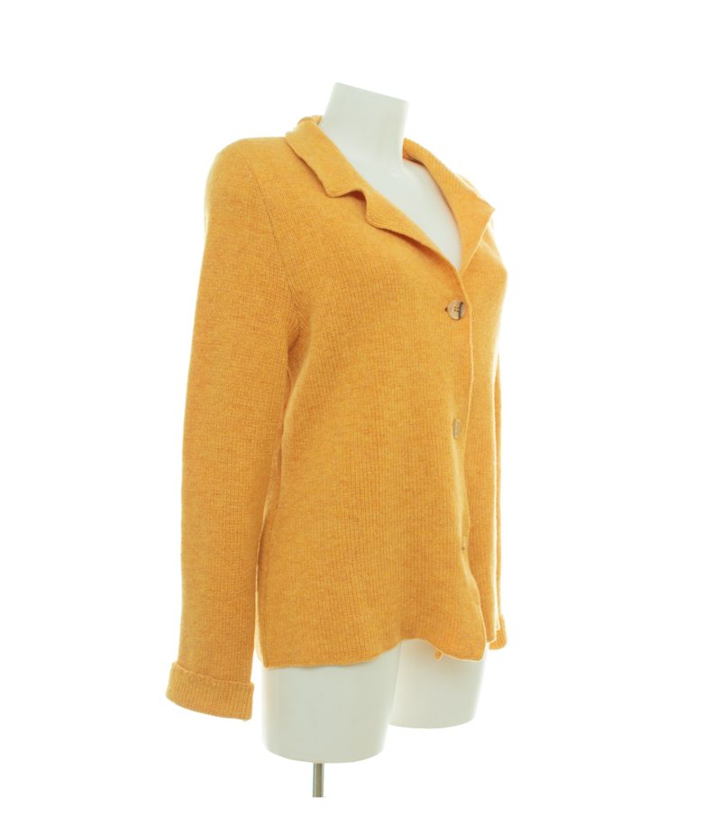 Georg Maier Damen Jacke Gr. 40 Gelb Wolle Strickjacke – Foto 4