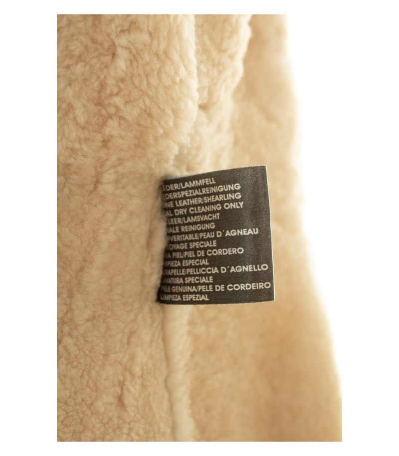 Peter Hahn Damen Mantel Gr. 38 Braun Leder Lammfell – Foto 9
